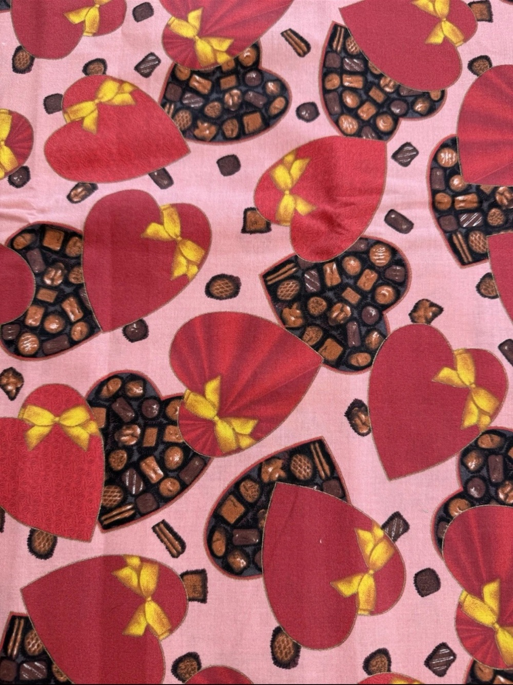 VIp Cranston 2008 Valentine's Day Chocolate Heart Boxes Quilting Cotton 1 yd+10"